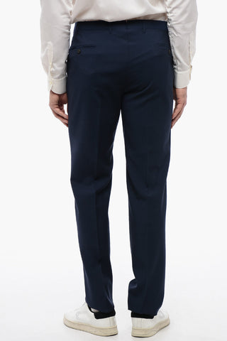 Virgin Wool ACADEMY Pants with Minicheck Pattern