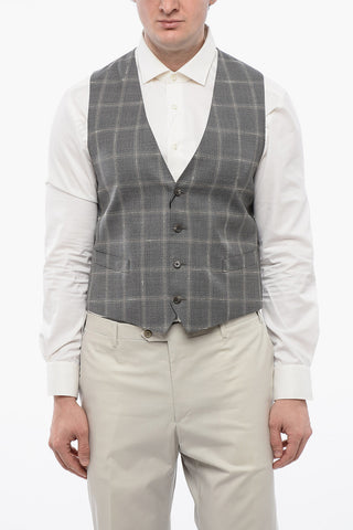 CC COLLECTION Checked Virgin Wool Waistcoat