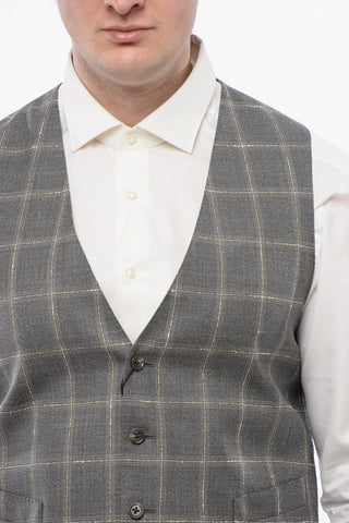 CC COLLECTION Checked Virgin Wool Waistcoat