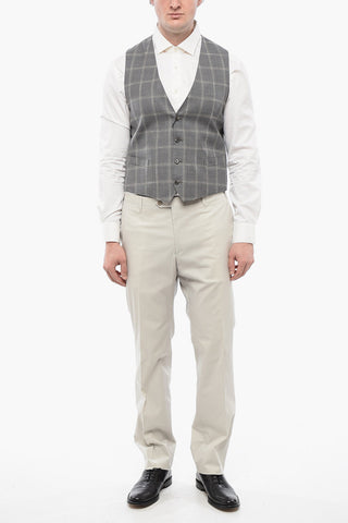 CC COLLECTION Checked Virgin Wool Waistcoat