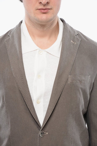 ID Twill Side Vents Unlined 2-Button Blazer