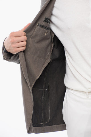 ID Twill Side Vents Unlined 2-Button Blazer