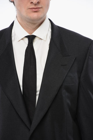 Virgin Wool Blazer CERIMONIA MASTER with Peak Lapel