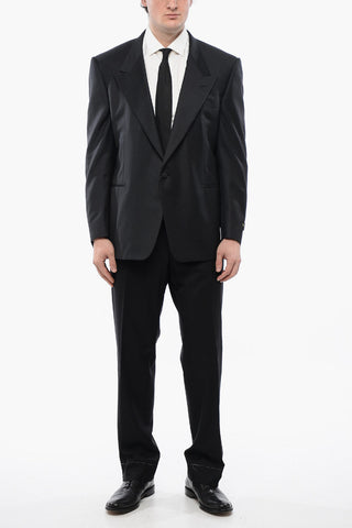 Virgin Wool Blazer CERIMONIA MASTER with Peak Lapel