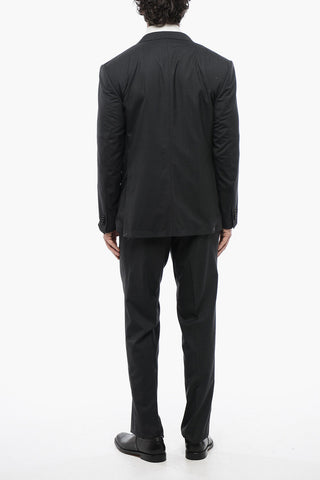Virgin Wool Side Vents Notch Lapel 2-Button Suit