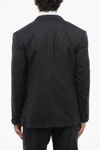 Virgin Wool Side Vents Notch Lapel 2-Button Suit
