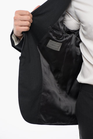 Virgin Wool Side Vents Notch Lapel 2-Button Suit
