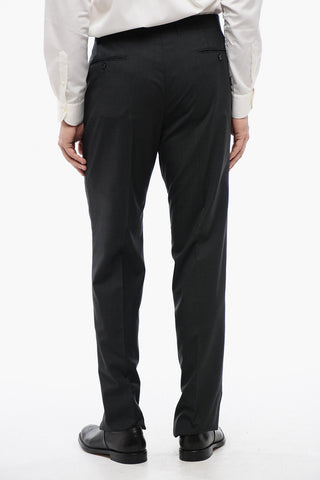 Virgin Wool Side Vents Notch Lapel 2-Button Suit