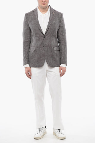 CC COLLECTION Embroidered 2-Buttons Blazer with Flap Pockets