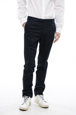 Cotton Slim Fit Pants With Martingale