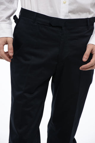 Cotton Slim Fit Pants With Martingale