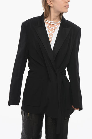 Blazer a Portafoglio con Rever in Satin 