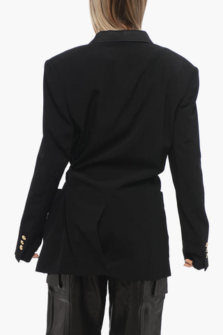 Blazer a Portafoglio con Rever in Satin 