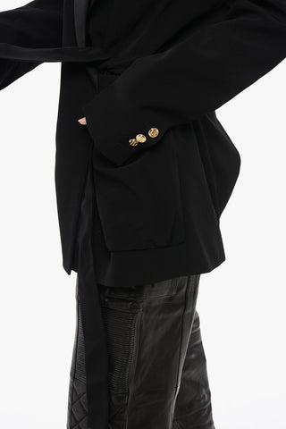 Blazer a Portafoglio con Rever in Satin 