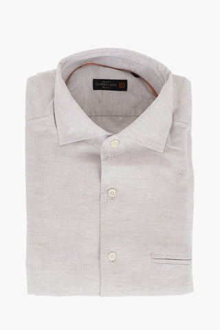ID Linen Blend Shirt with Flush Breast-pocket
