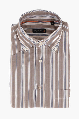 ID Camicia Button-down con Motivo Bayadere e Taschino