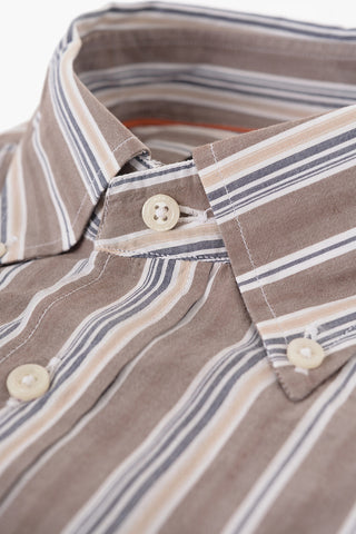 ID Camicia Button-down con Motivo Bayadere e Taschino