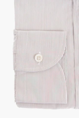 Pinstriped Cotton Shirt with Standard Collar