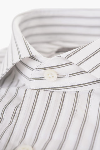 Balanced Stripe Cotton Shirt with Standard Collar
