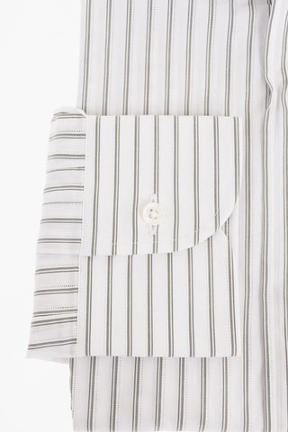 Balanced Stripe Cotton Shirt with Standard Collar