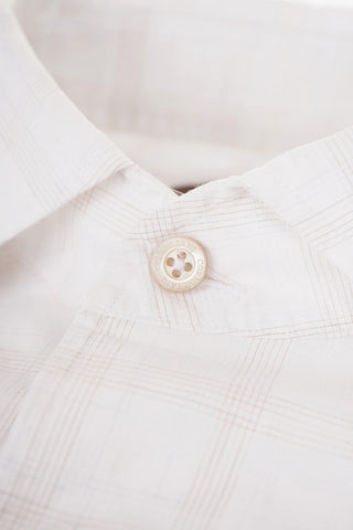 ID Checked Cotton Shirt with Standard Collar