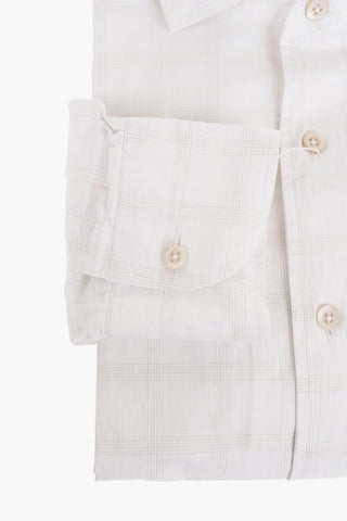 ID Checked Cotton Shirt with Standard Collar