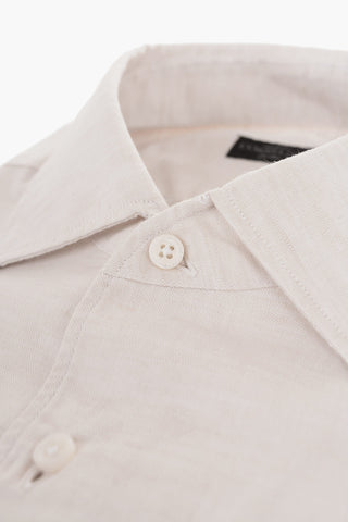 ID Standard Collar Linen Blend Shirt with Breast-pocket
