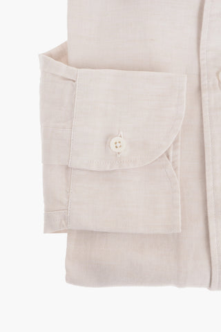 ID Standard Collar Linen Blend Shirt with Breast-pocket