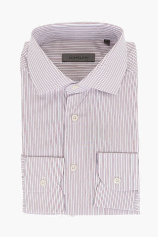 Balanced Stripe Cotton Shirt with Standard Collar