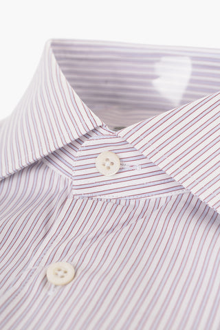 Balanced Stripe Cotton Shirt with Standard Collar