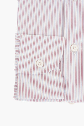 Balanced Stripe Cotton Shirt with Standard Collar