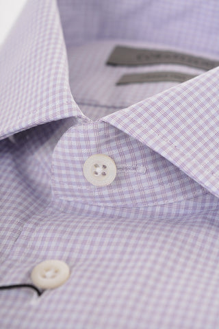 Camicia Wrinkle Free in Cotone con Motivo a Quadri