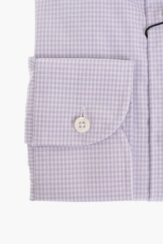 Camicia Wrinkle Free in Cotone con Motivo a Quadri