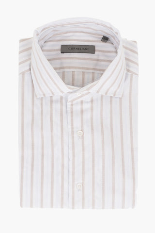 Balanced Stripe Cotton Shirt with Standard Collar
