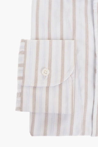 Balanced Stripe Cotton Shirt with Standard Collar