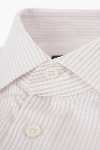 Pinstriped Cotton Shirt with Standard Collar