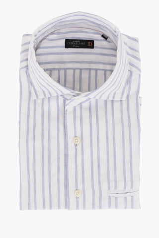 ID Hopsack Cotton Blend Shirt with Awning Motif