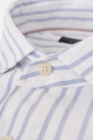 ID Hopsack Cotton Blend Shirt with Awning Motif
