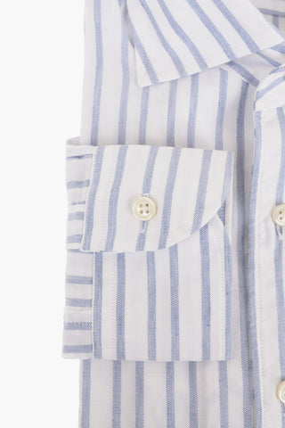 ID Hopsack Cotton Blend Shirt with Awning Motif
