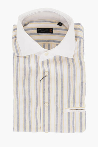 ID Bayadere Patterned Linen Blend Shirt