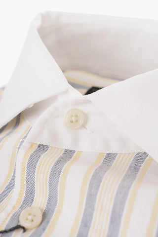 ID Bayadere Patterned Linen Blend Shirt