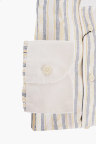 ID Bayadere Patterned Linen Blend Shirt