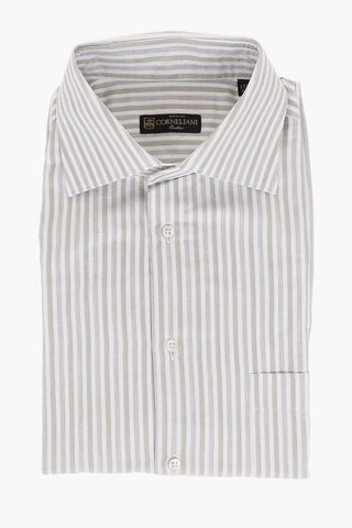 Camicia in Cotone a Righe Awning con Taschino