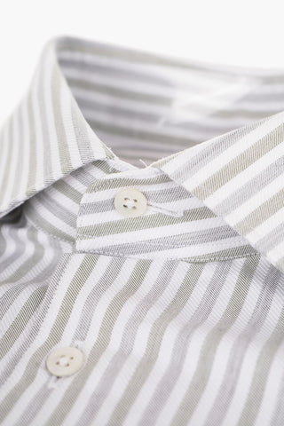 Camicia in Cotone a Righe Awning con Taschino