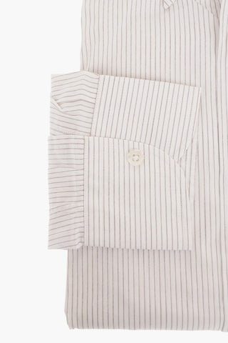 Pinstriped Cotton Shirt with Button-down Collar