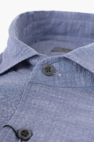 Standard Collar Jacquard Cotton Shirt