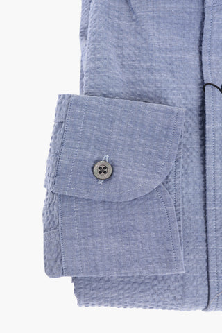 Standard Collar Jacquard Cotton Shirt
