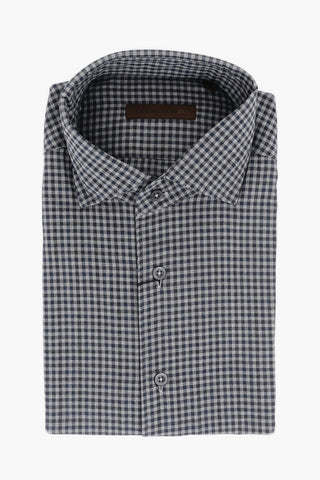 ID Camicia in Flanella di Cotone con Motivo Gingham