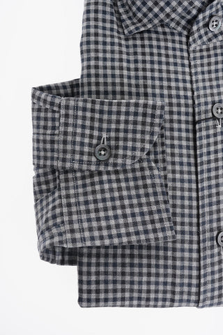 ID Camicia in Flanella di Cotone con Motivo Gingham