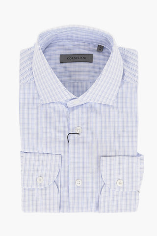 Camicia in Cotone Popeline con Motivo a Quadri